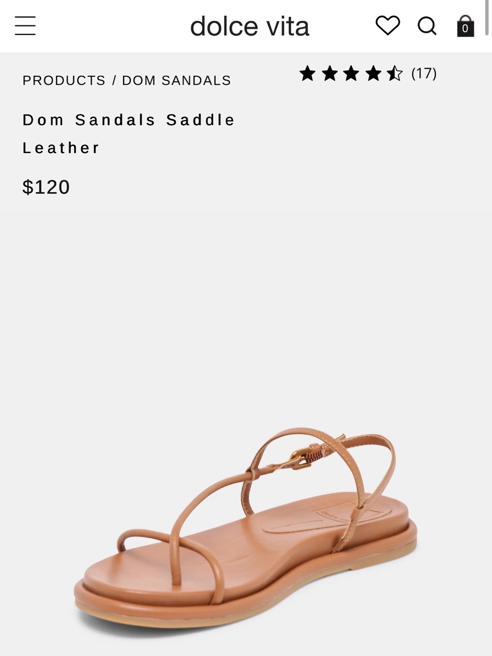 Dolce Vita Saddle Leather Strappy Sandals - Saddle Brown